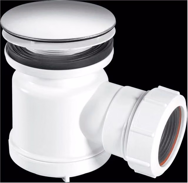 McAlpine STW7-M 19mm White Plastic Round Water Seal Shower Trap with 1.5 Inch Universal Outlet – 1