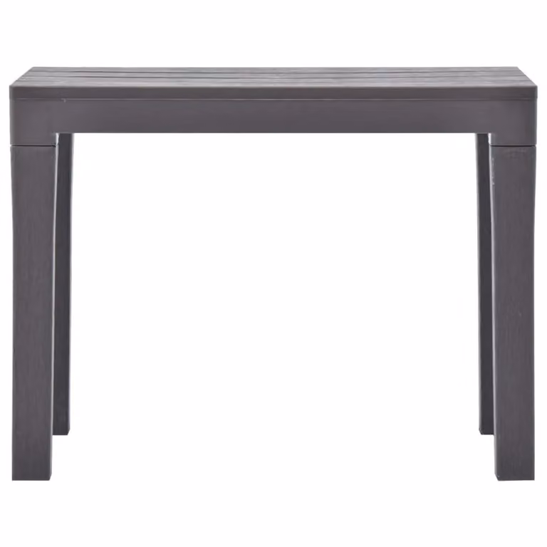 Berkfield Home Set of 2 Grey Mocca Garden Benches in Weatherproof Plastic