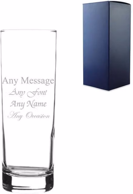 Uniqueful Personalised Tall Highball Glass Birthday Friend, 315ml, Clear – 1