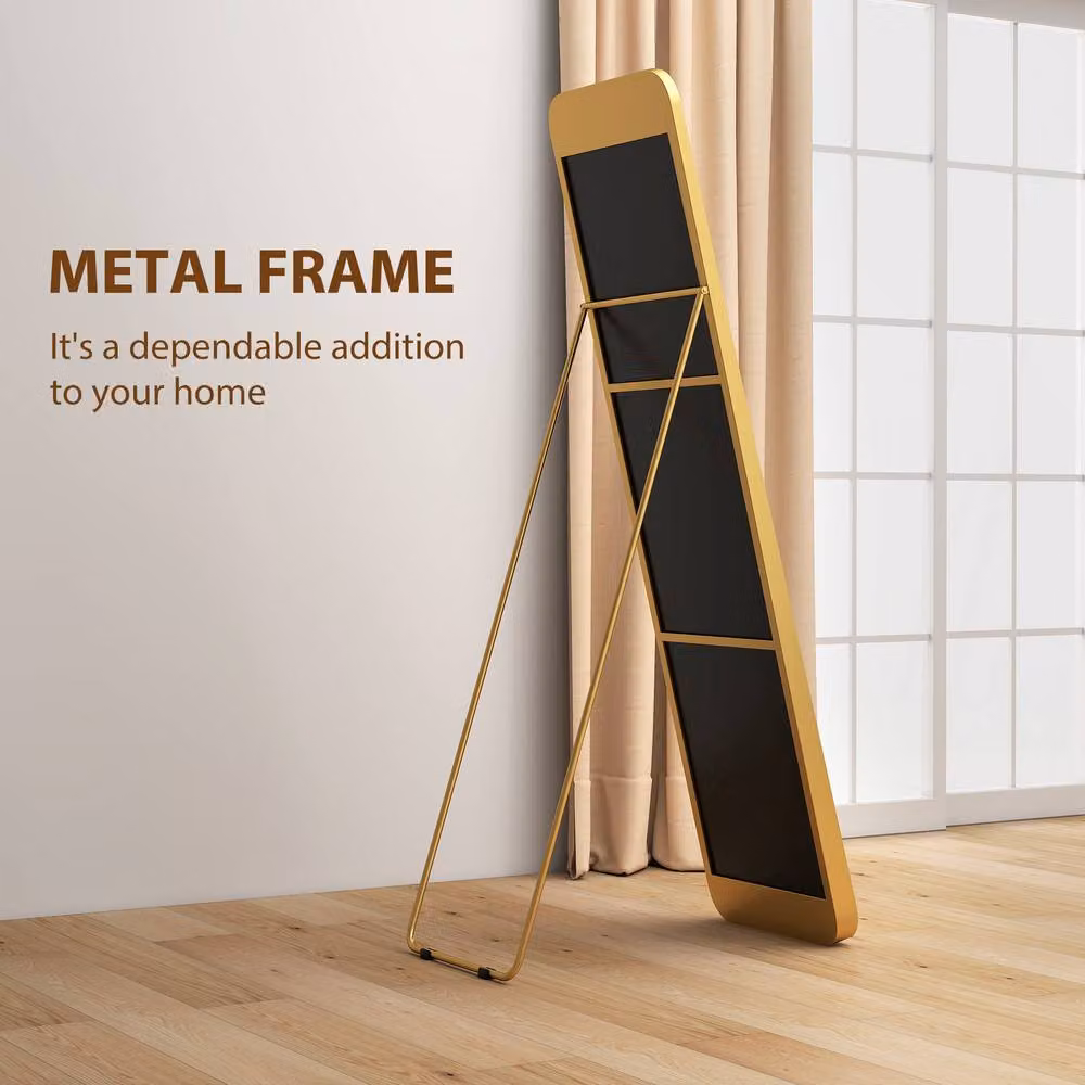 STILVORA Full Length Free Standing Rectangular Mirror in Gold, H 160 cm x W 40 cm – 5