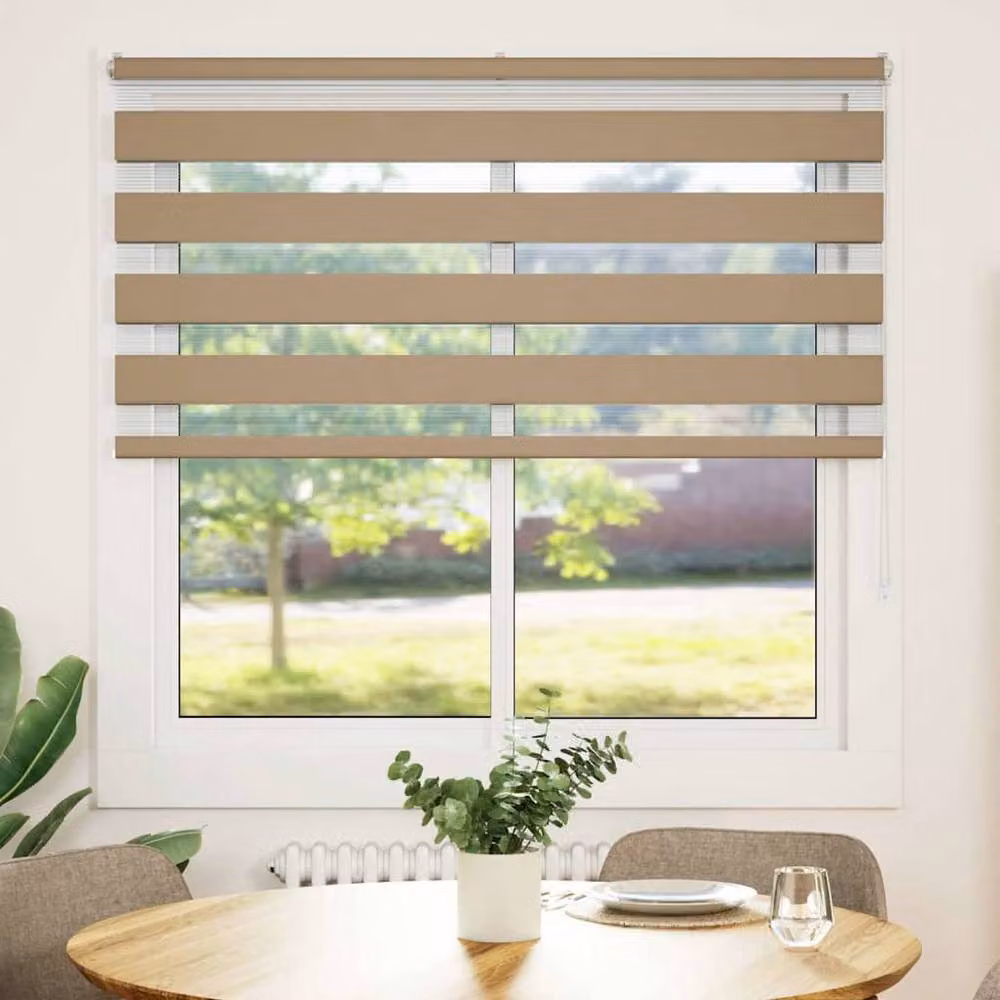 Berkfield Home Elegant Zebra Blind in Sand and Brown, W: 150 cm, H: 100 cm – 2