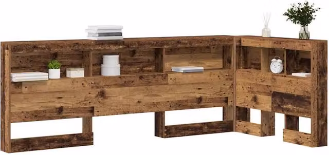 Berkfield Home Storage Headboard with Shelf in Old Wood Brown, Width: 100 cm – 1