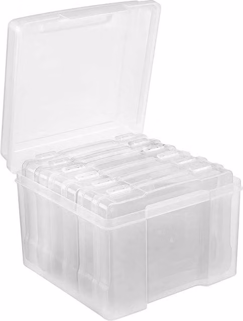 mysmartbuy Photo Storage Organiser with 6 Clip Lock Cases, 600 Photo Capacity for 6x4 Photographs, Transparent