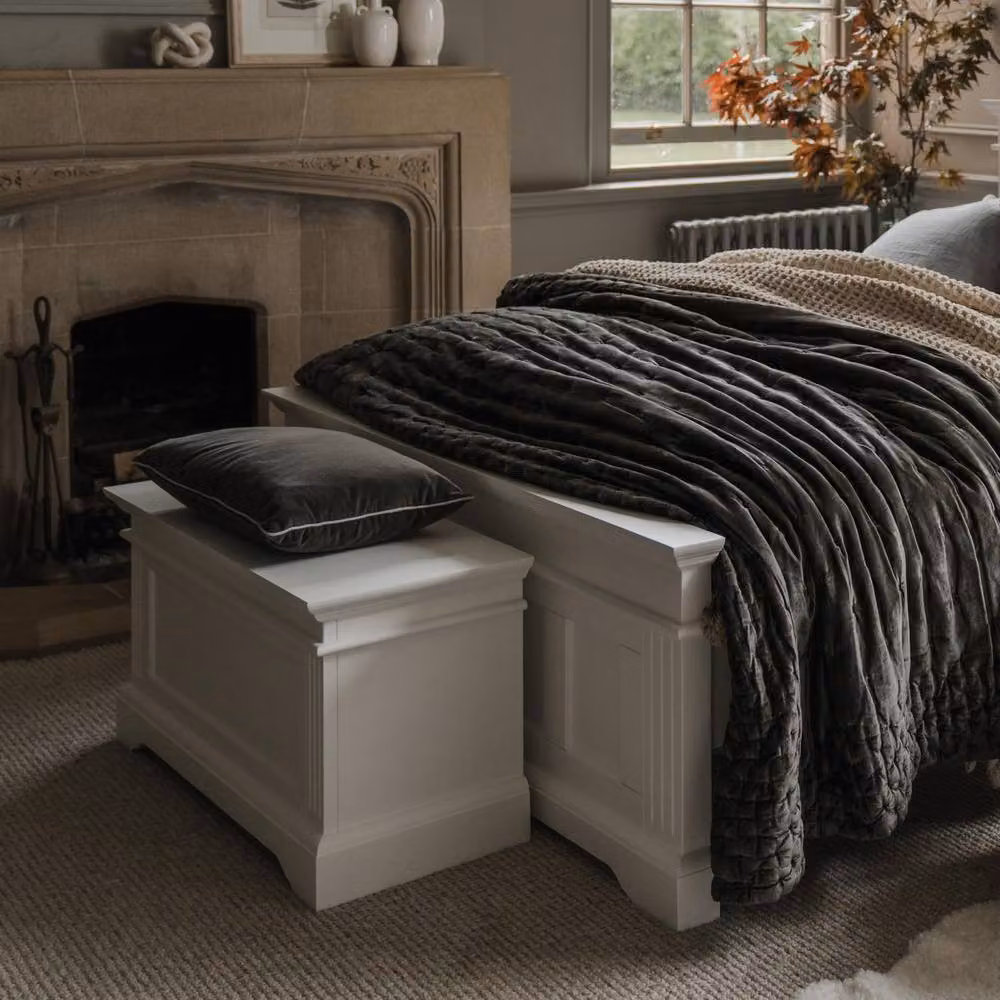 Statement Furniture Gainsborough White Blanket Box Ottoman Storage Trunk with Soft Close Lid, W: 90 cm, H: 45 cm, D: 35 cm – 2