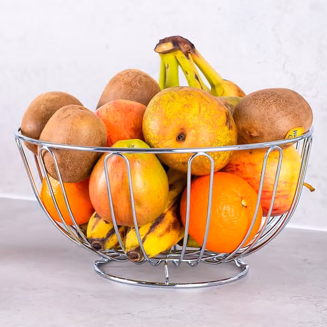 Innoteck Stainless Steel Fruit Bowl in Silver and Grey, Height: 12 cm