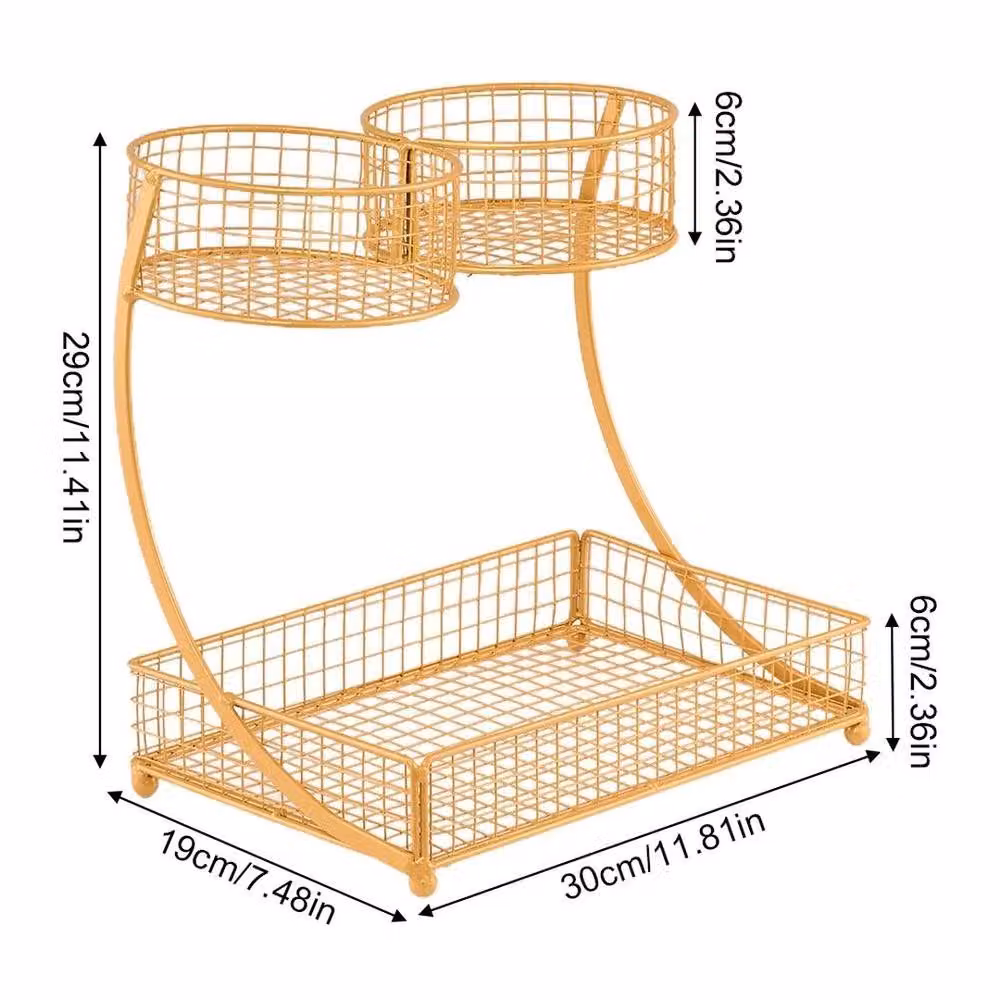 EONLION Gold 2 Tier Makeup Organizer and Kitchen Shelf, Width: 50 cm – 2