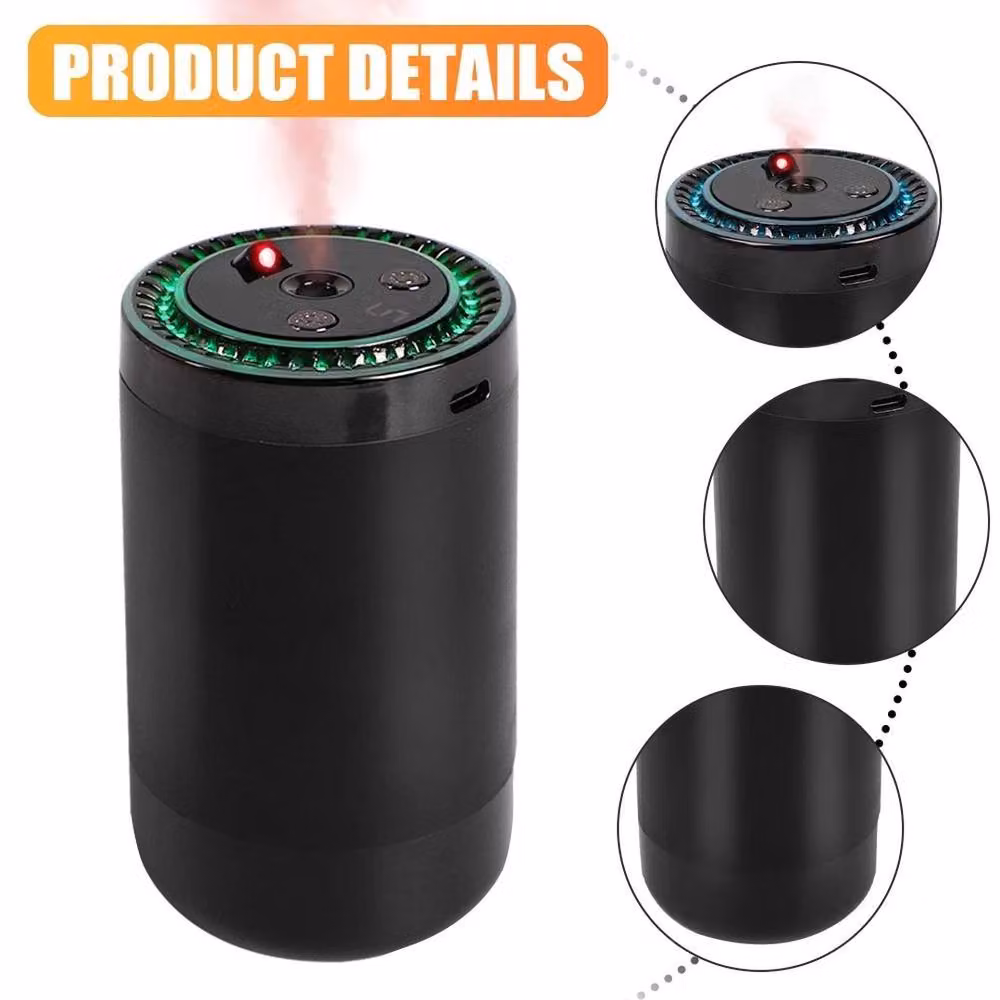 NESTLUNE LED Car Essential Oil Diffuser and Air Humidifier, Black, W: 100 cm, H: 15 cm – 2
