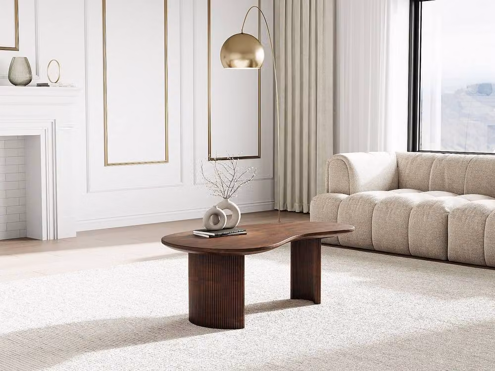 TAMENIA By Maison Céphy Vente-unique Acacia Wood Coffee Table in Walnut Brown – 3