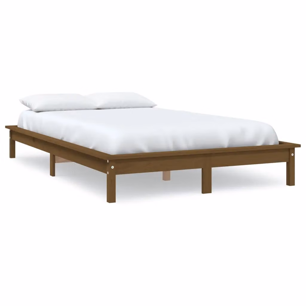 Berkfield Home Modern Solid Wood Pine Bed Frame, Brown, 200 x 200 cm – 2