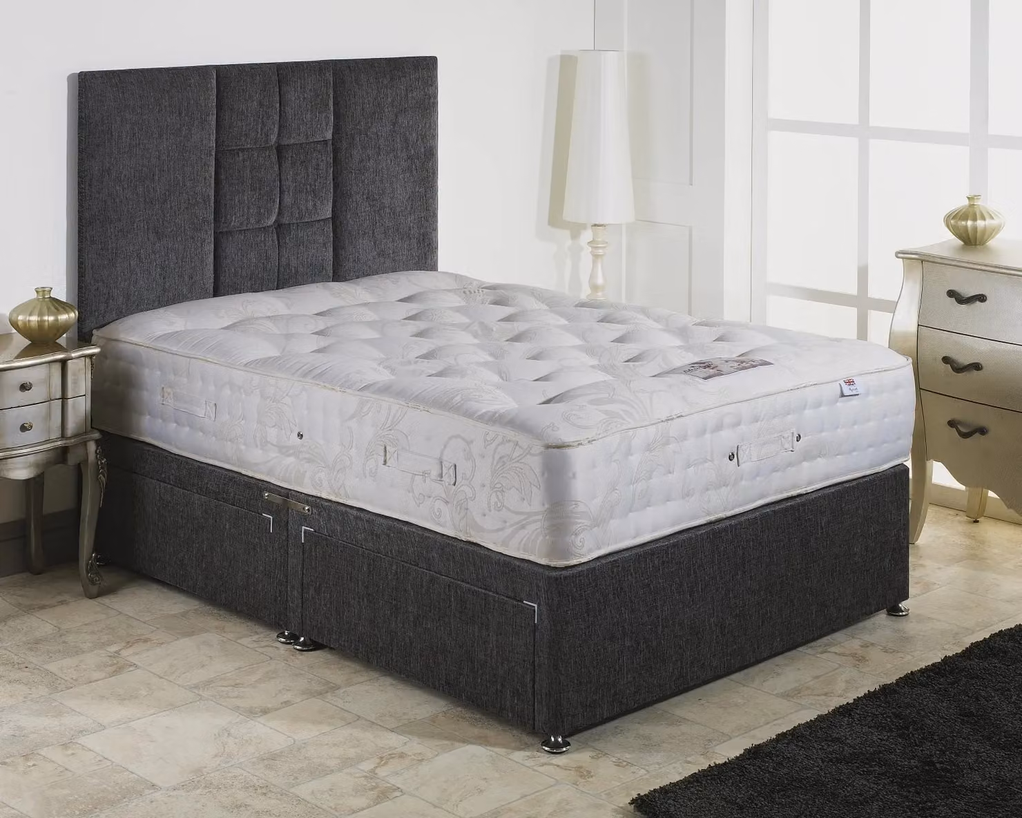 Somnior Elizabeth Hybrid Mattress in White, Medium Soft and Medium Firm, W/D/H: 180 x 200 cm – 2