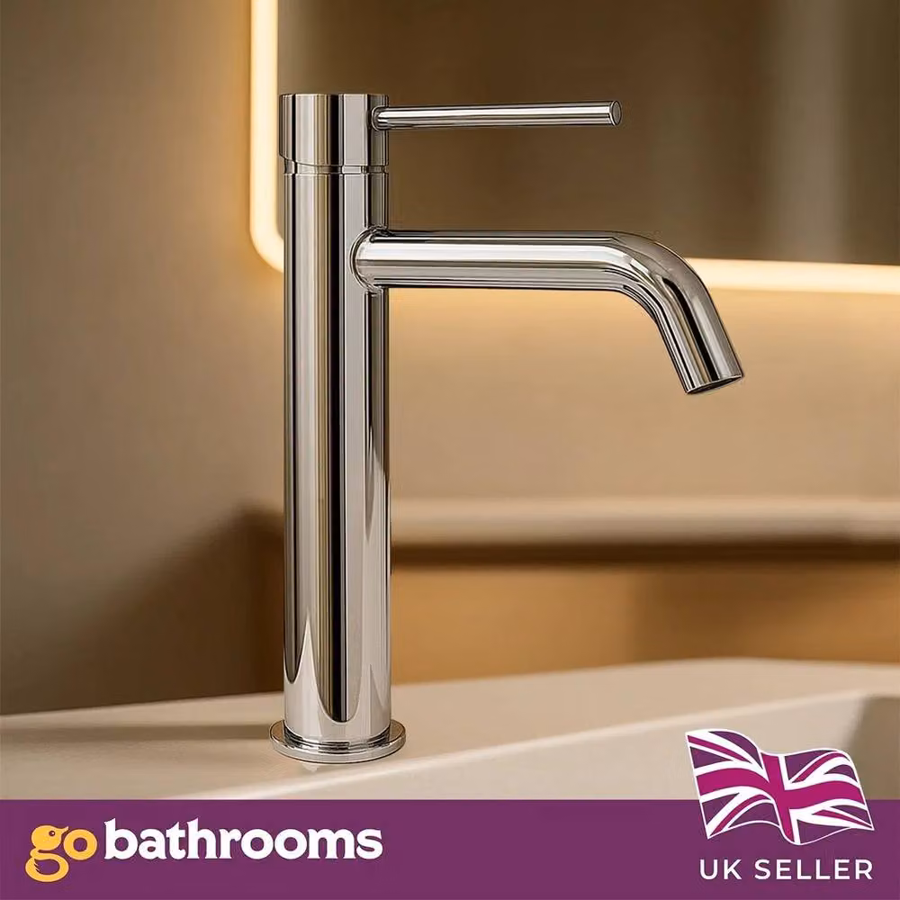 Hinsinc Chrome Tall Basin Mono Mixer Tap in Silver – 2