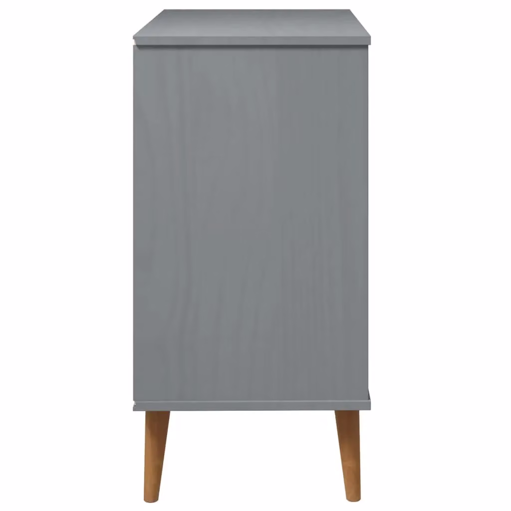 Berkfield Home MOLDE Grey Solid Wood Pine Drawer Cabinet W/D/H: 80 x 40 x 80 cm – 3