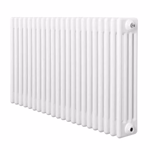 Monster Shop Traditional 4 Column Radiator in Gloss White Carbon Steel, W/H/D: 101 x 60 x 6 cm