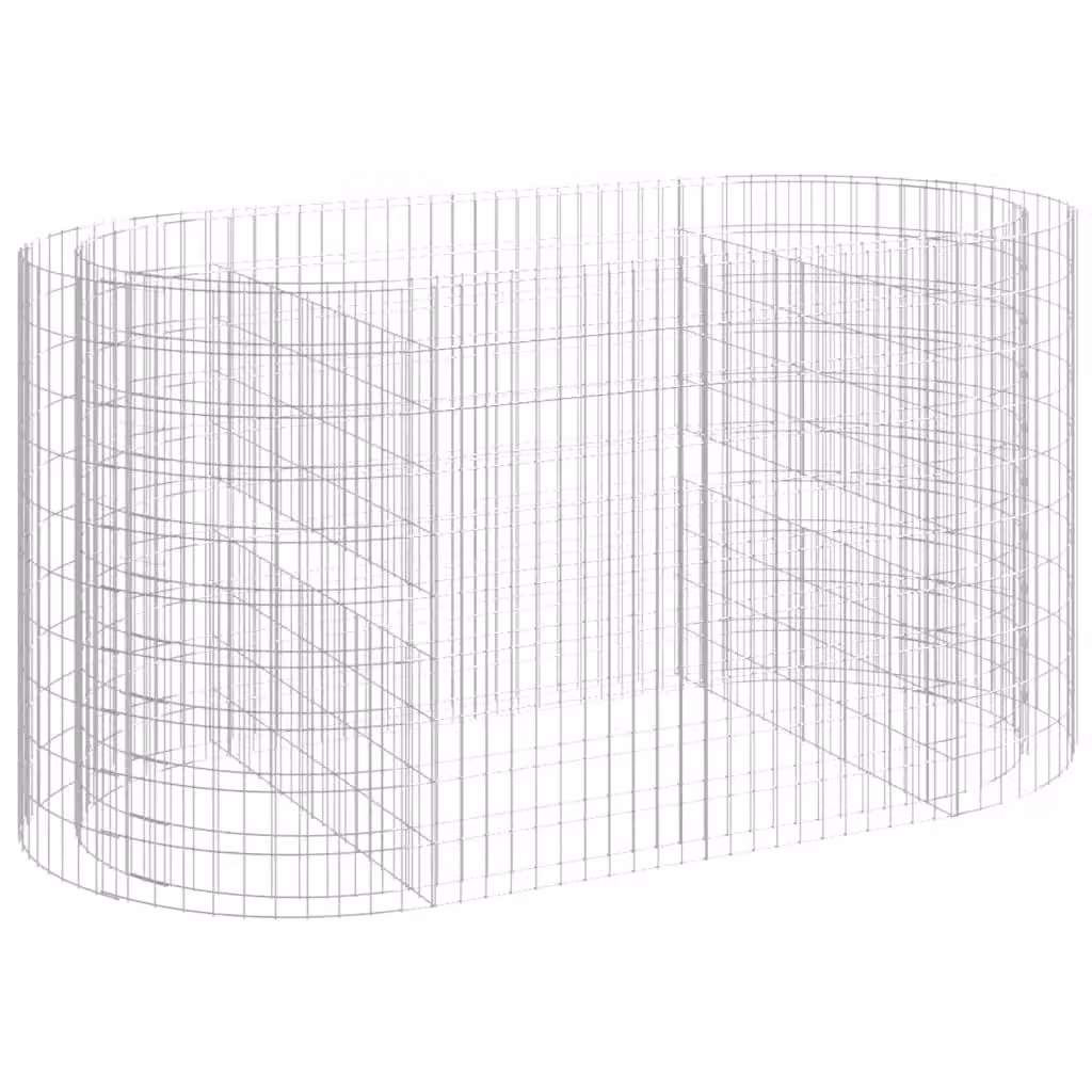 Berkfield Home Silver Galvanised Steel Stone Gabion Raised Bed, W/D/H: 200 x 100 x 100 cm – 2