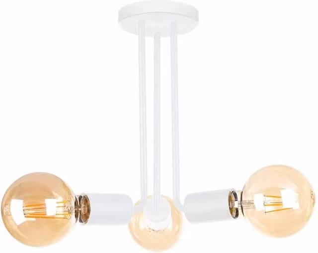 Netlighting Venna Multi Arm Semi Flush Ceiling Light, White, Diameter: 25 cm, 3x E27