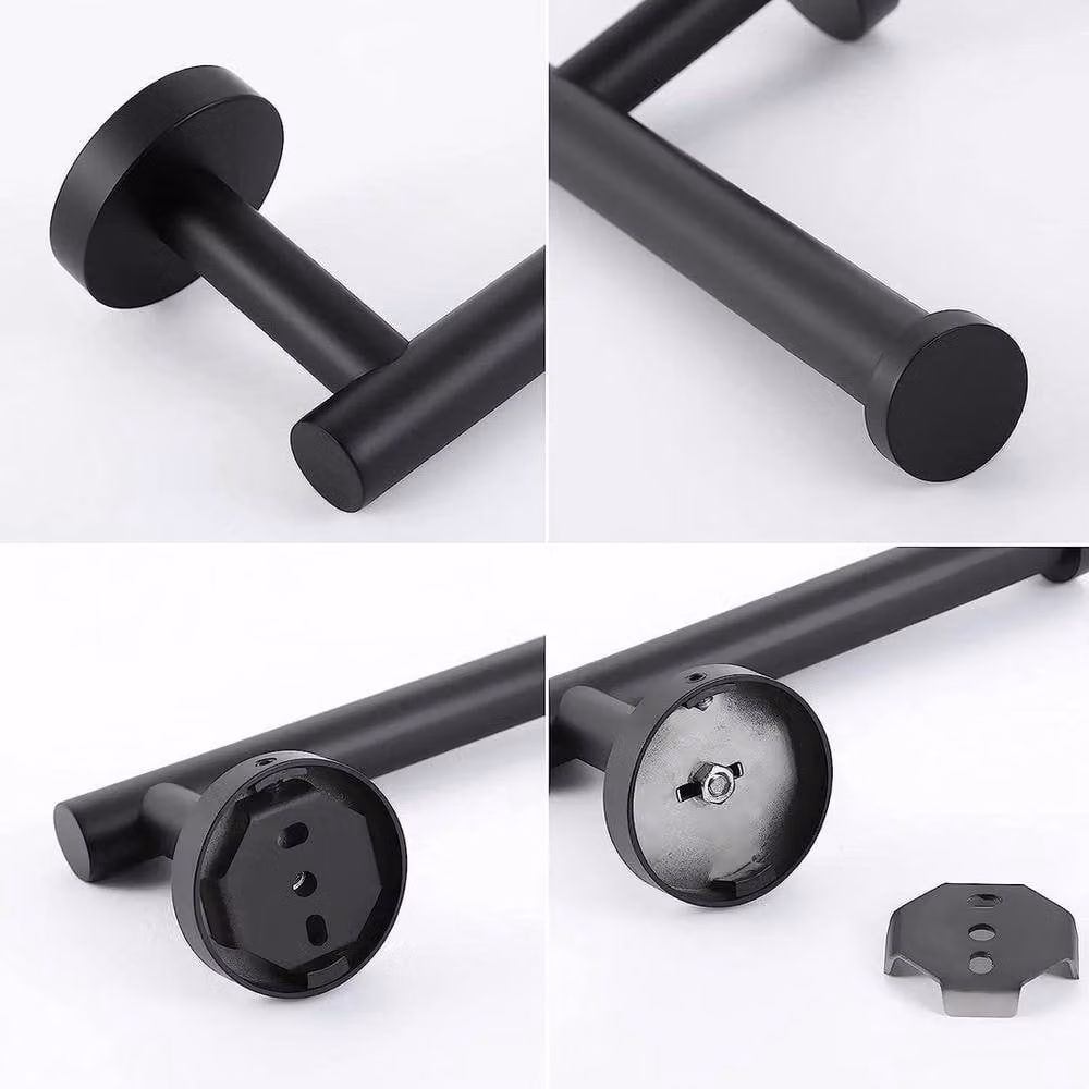 EONLION Wall Mounted Metal Toilet Roll Holder in Black – 3