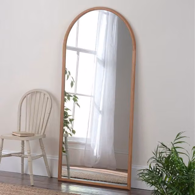 Yearn Scandinavian Oak Full Length Wall Mirror in Brown
