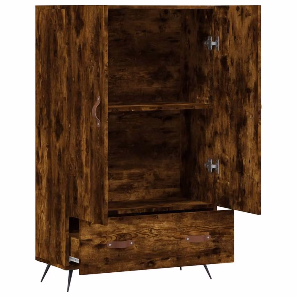 Berkfield Home Modern Highboard in Smoked Oak, Brown, W/D/H: 69.5 x 31 x 115 cm – 4