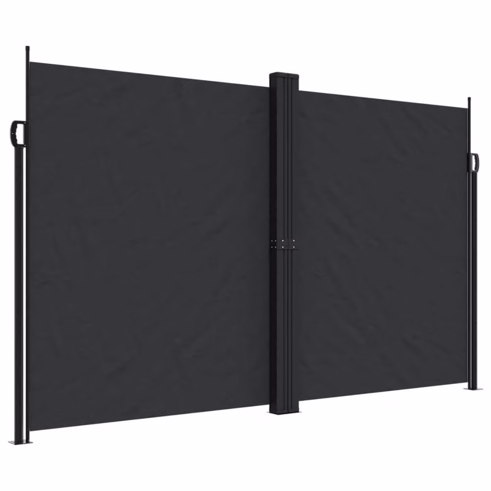 Berkfield Home Retractable Side Awning in Black, W/H: 1000 x 200 cm – 2
