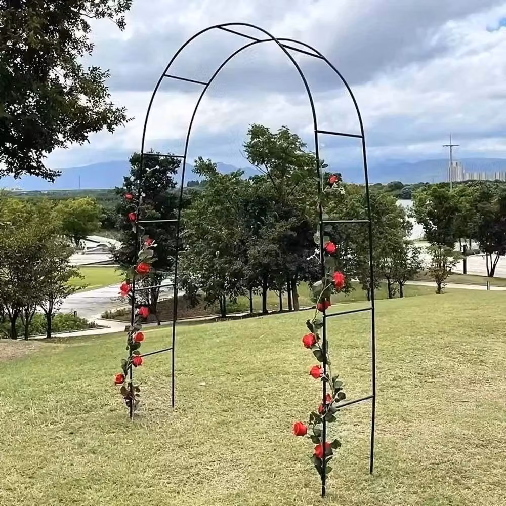FLAVORA Heavy Duty Metal Decorative Garden Arch in Black – 4