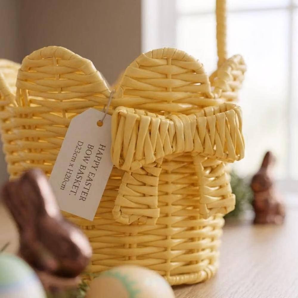 Garden Greatness Decorative Easter Bow Storage Basket in Multicolour and Yellow – 2