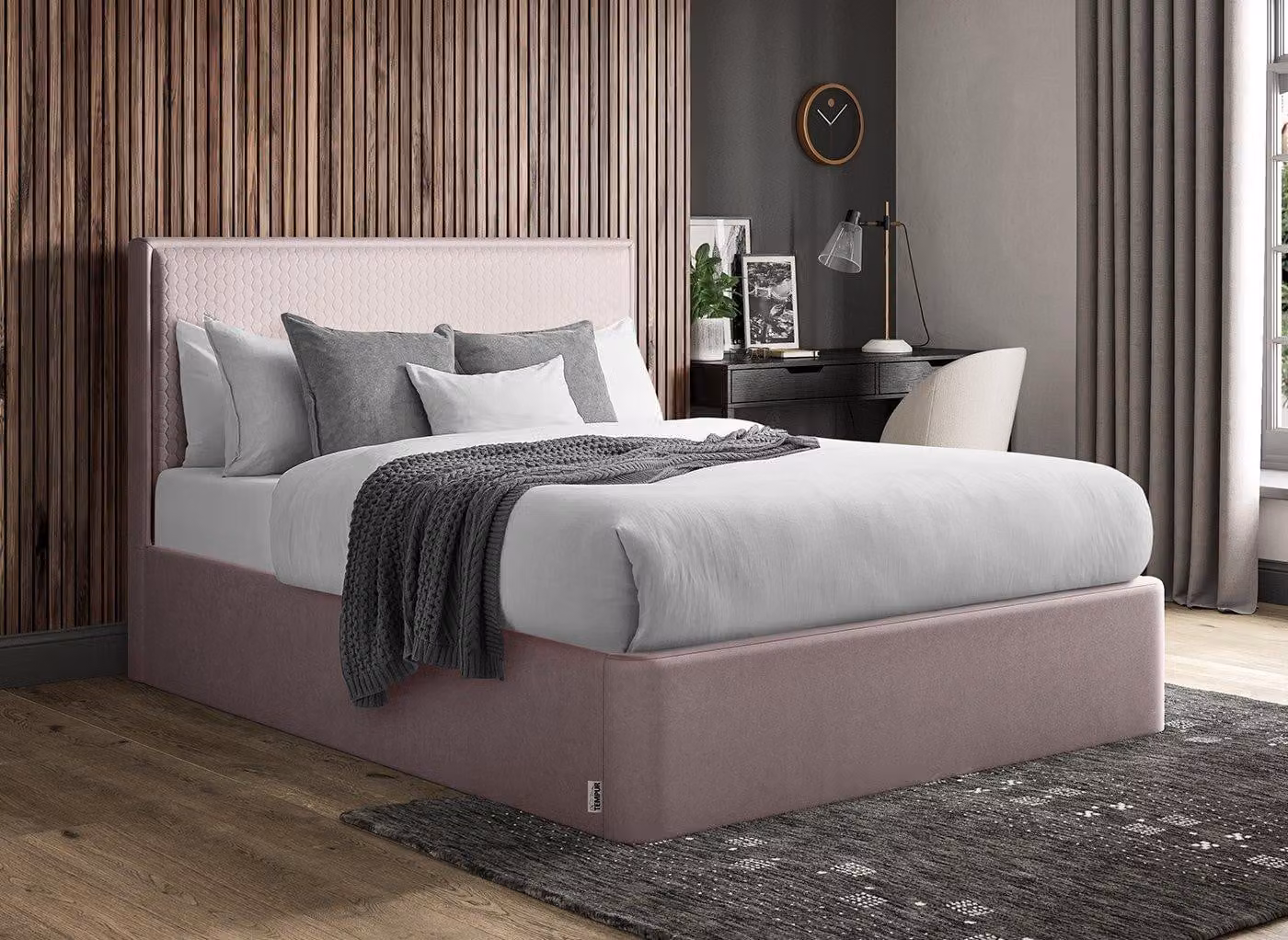 Tempur Reign Upholstered Ottoman Bed Frame in Velvet