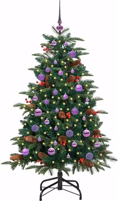Berkfield Home Elegant Green Artificial Christmas Tree with 150 LEDs and Stand