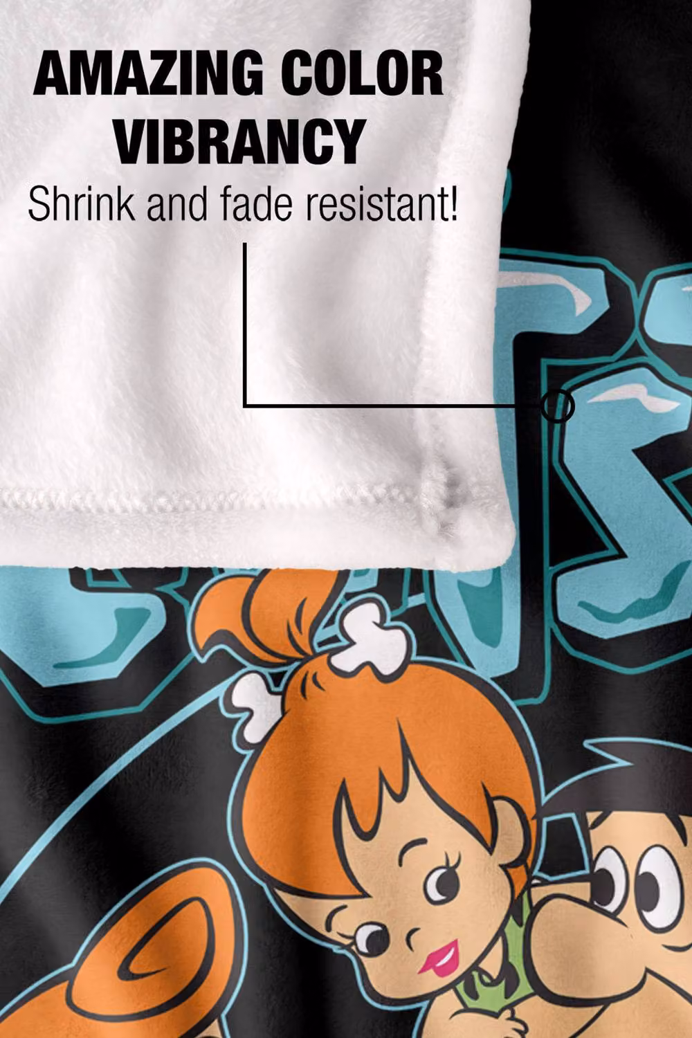 Warner Bros. The Flintstones Family Circle Silky Touch Super Soft Fluffy Polyester Throw Blanket in Multicolour, Extra Large – 4