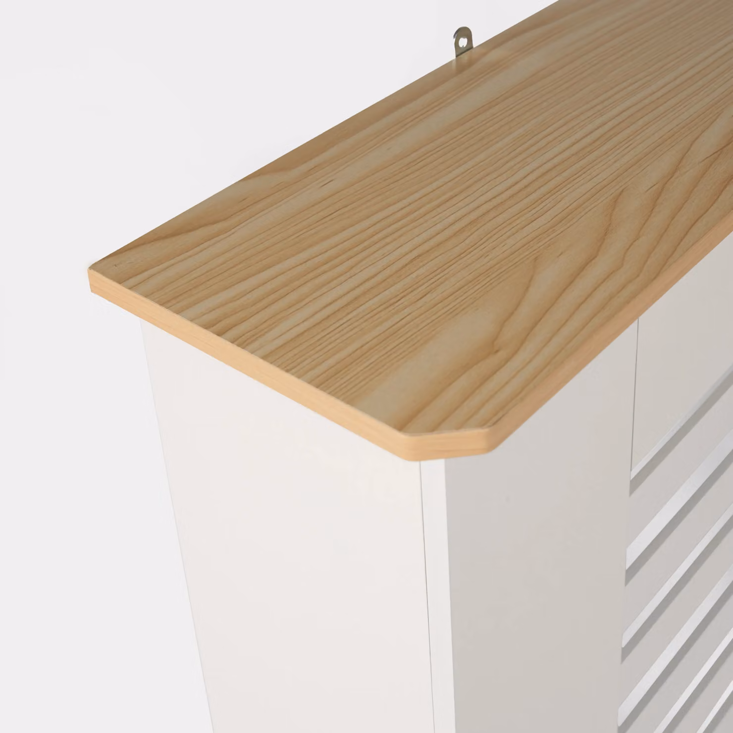 OHS Modern Engineered Wood Radiator Cover with Hallway Shelf in Cream – 2