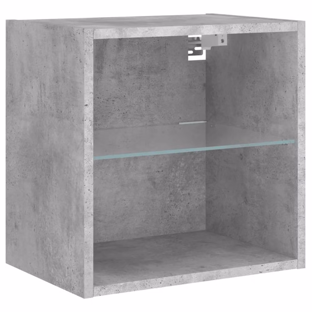 Berkfield Home Wall-mounted Decorative Bedside Cabinet with Integrated LED Lights, Concrete Grey, W/D/H: 40 x 28.5 x 28.5 cm – 4