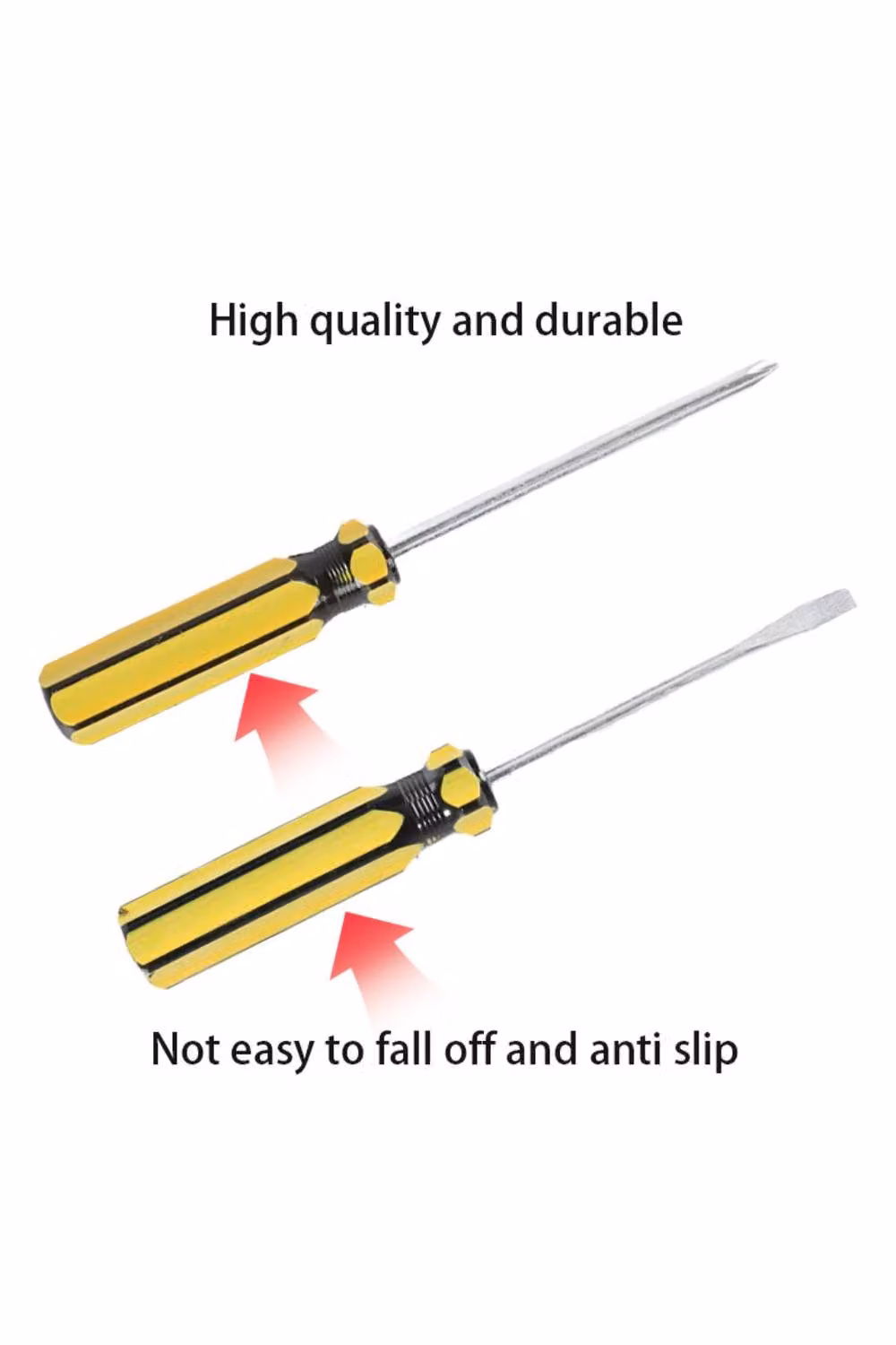 KDMD 6 Piece Phillips and Slotted Screwdriver Set with Storage Rack in Yellow – 2