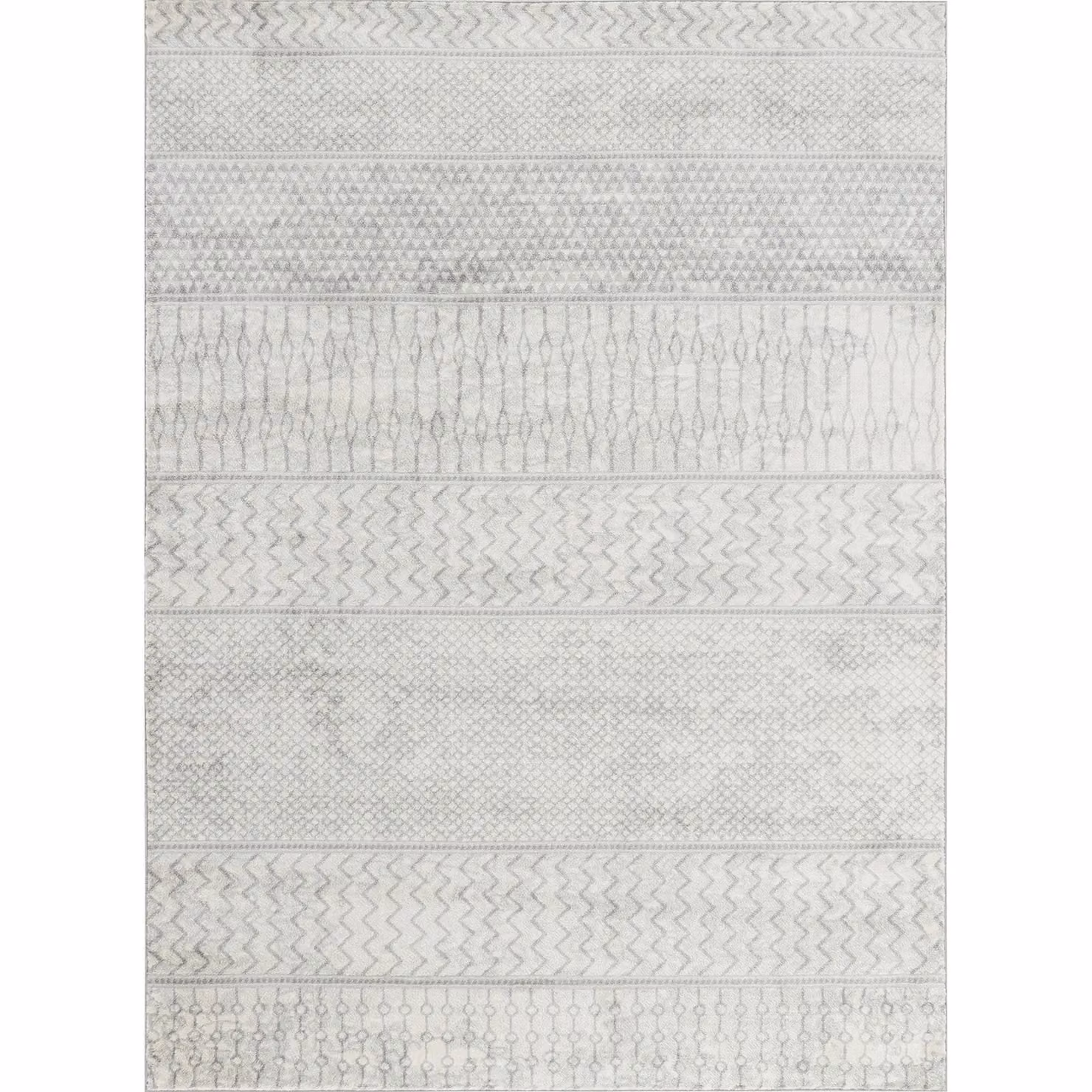 Livabliss Monaco Geometric Rug in Grey and Silver, W: 80 cm, L: 220 cm – 2