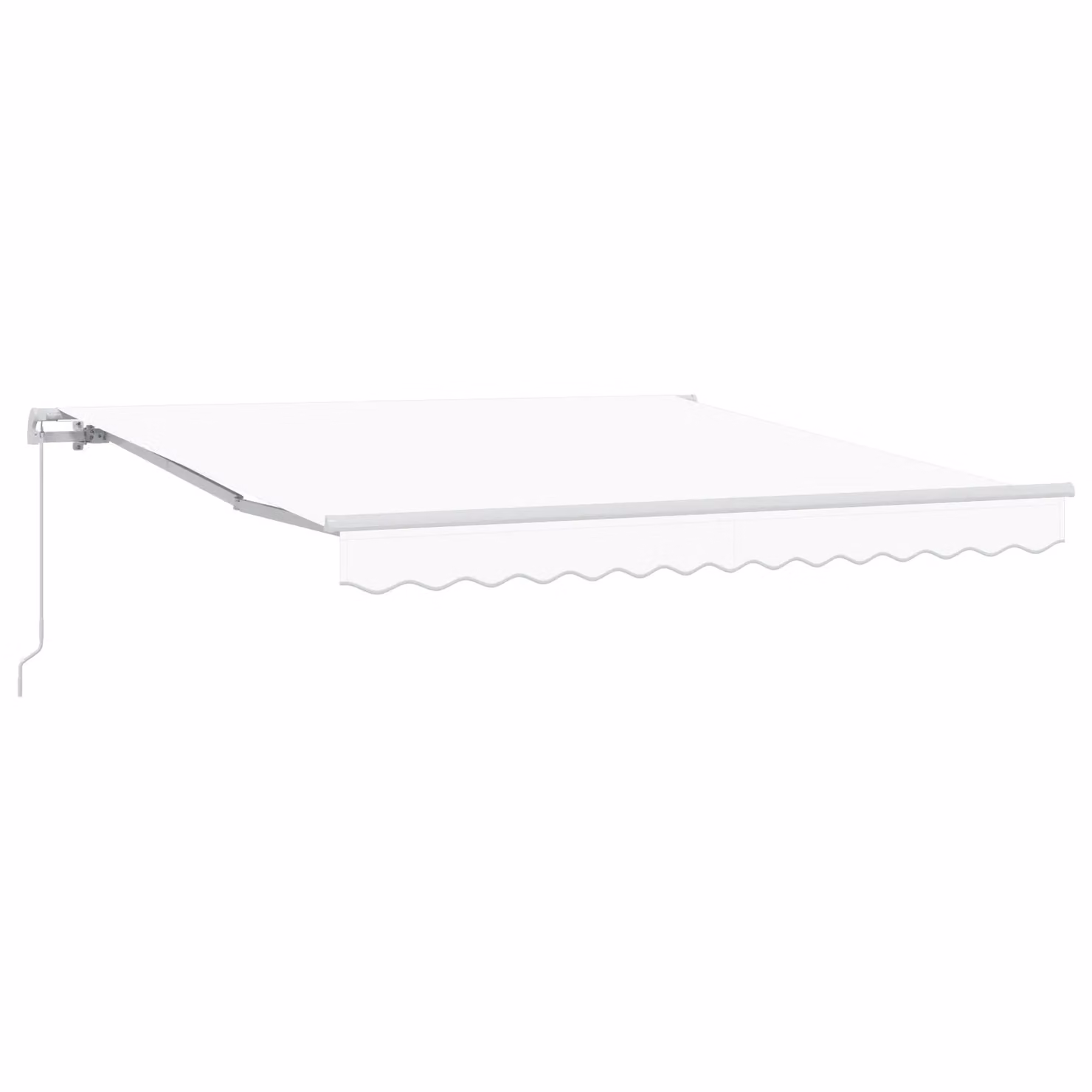 Berkfield Home Manual Retractable Folding Arm Awning in White, W/D/H: 350 x 250 cm – 2