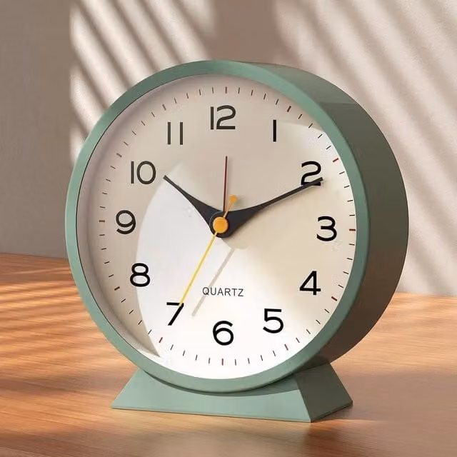 SPETLEK Green Minimalist Analog Quartz Alarm Clock with Silent Non-Ticking Movement – 1