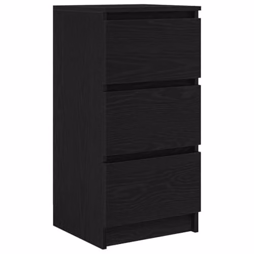 vidaXL Modern Sideboard in Black Oak, W/D/H: 37.5 x 35.0 x 76.0 cm
