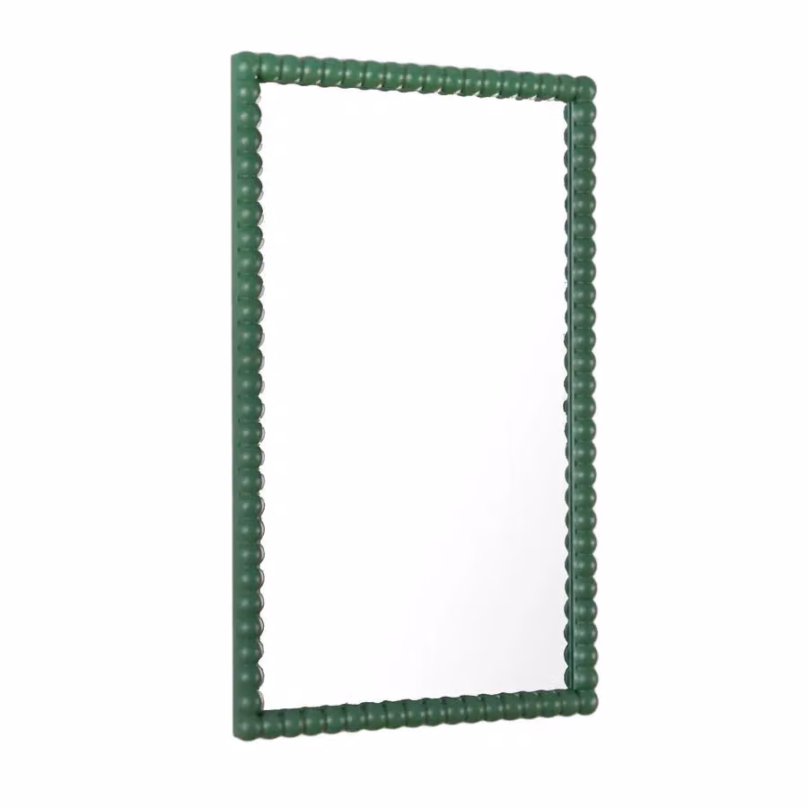 Home Garden Direct Lecco Wooden Wall Mirror with Beaded Frame in Green, W: 60 cm, H: 90 cm – 2