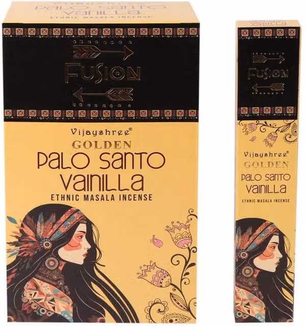KDMD Golden Palo Santo and Vanilla Incense Sticks, 15g, Gold