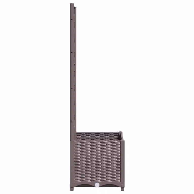 Berkfield Home Garden Planter with Trellis, Brown, W/D/H: 40 x 40 x 136 cm