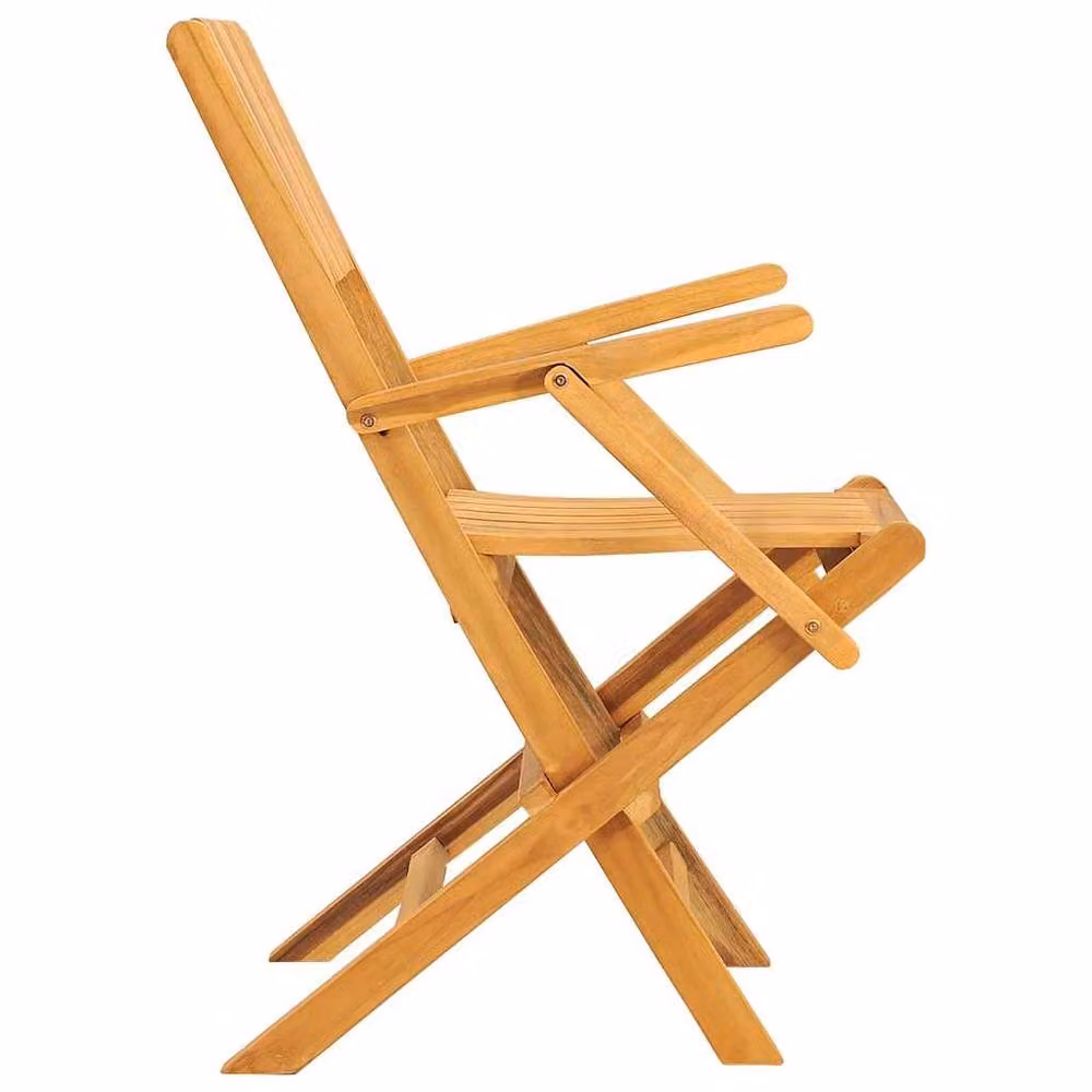 Berkfield Home Set of 6 Folding Garden Chairs in Brown Solid Teak Wood, W/D/H: 55 x 61 x 90 cm – 2
