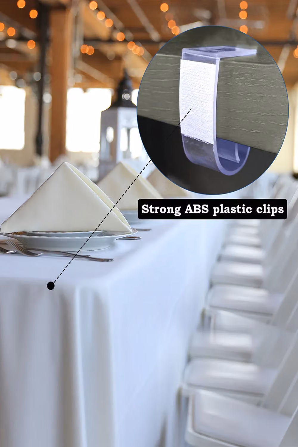 Neel Blue 12-Piece Plastic Tablecloth Clips with Hook and Loop Strips in Clear, W/D/H: 4.5 x 2.5 x 4.5 cm – 3