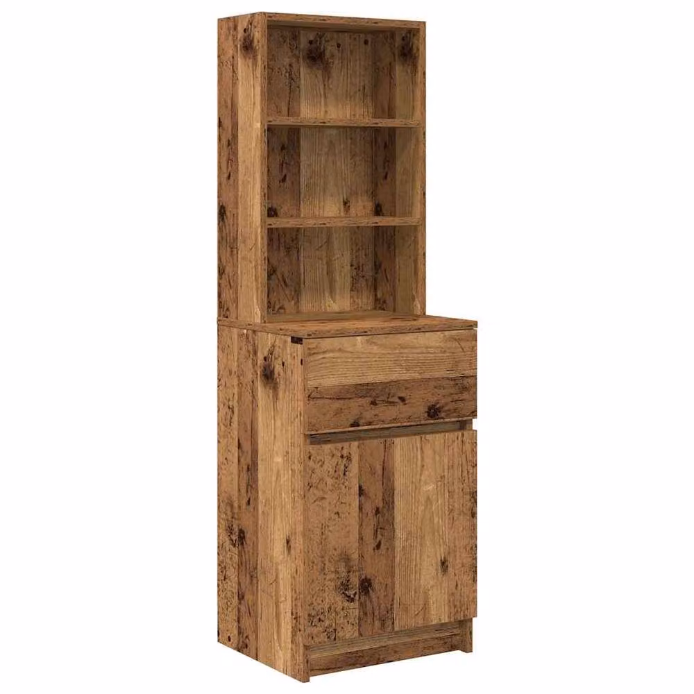 Berkfield Home Durable Bedside Cabinet in Old Wood, Brown, W/D/H: 39 x 35 x 125 cm – 2