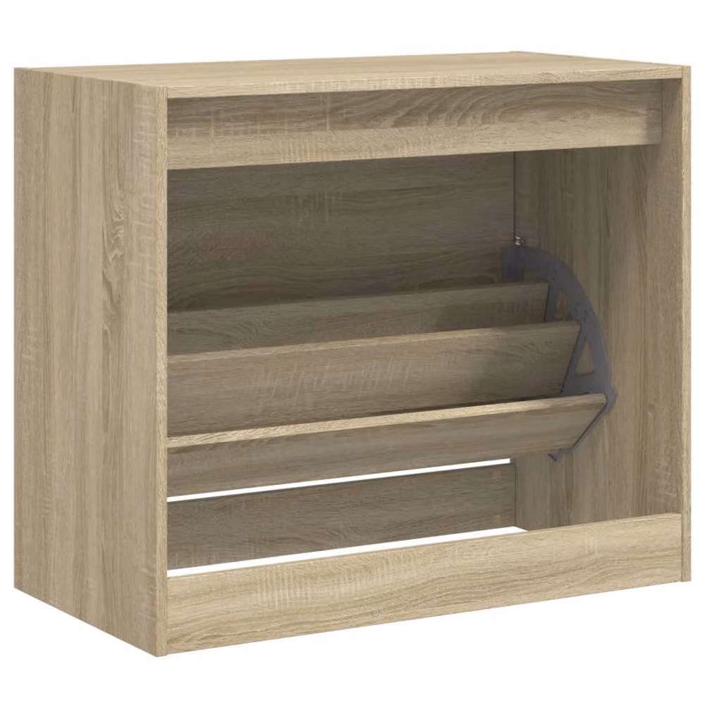 Berkfield Home Sonoma Oak Shoe Cabinet in Beige, W/D/H: 80 x 42 x 69 cm – 3