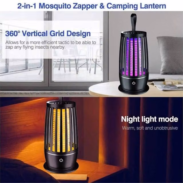 Nordara Portable Electric Bug Zapper Lamp with UV Light, Black, W/D/H: 50 x 50 x 50 cm