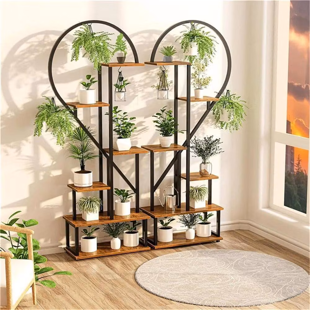 Nordara Heart Shape Tall XL-Large Indoor Plant Stand Vertical Plant Holder in Black – 4