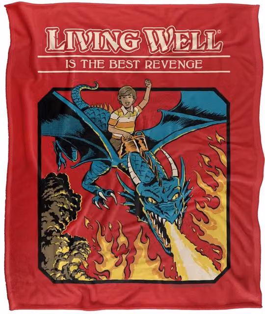 Steven Rhodes Living Well Silky Touch Super Soft Fleece Throw Blanket, Multicolour, W/D/H: 91 x 147 cm