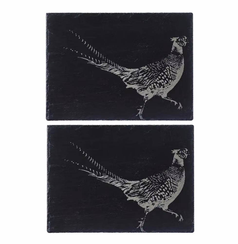 Selbrae House 2 Pack Rectangular Slate Place Mats in Dark Grey – 2