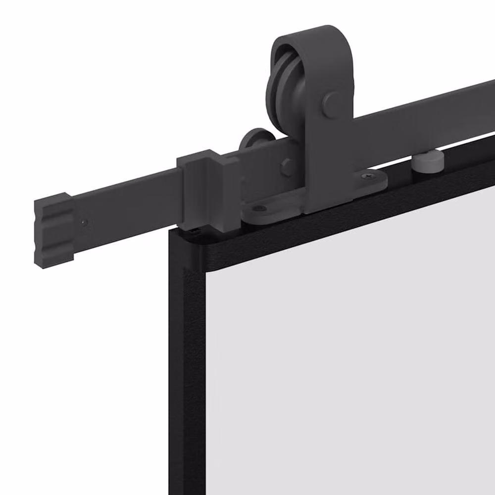 Berkfield Home Modern Black Sliding Glass Door with Hardware Set, W: 76 cm, H: 205 cm – 3