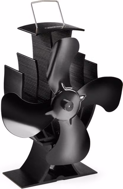VonHaus 4 Blade Aluminium Stove Fan in Black
