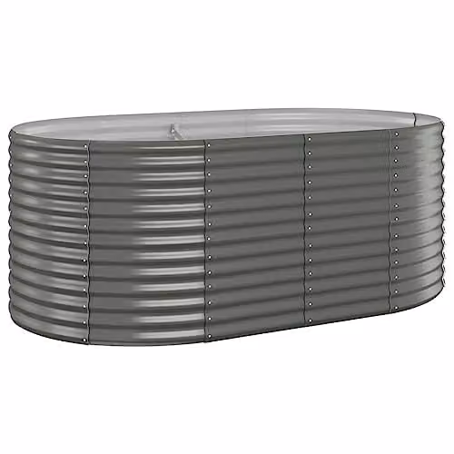 vidaXL Grey Steel Raised Bed