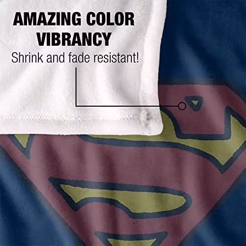 Warner Bros. Superman Shield Super Soft Microfibre Fleece Throw Blanket, Blue, W: 91 cm, D: 147 cm – 3